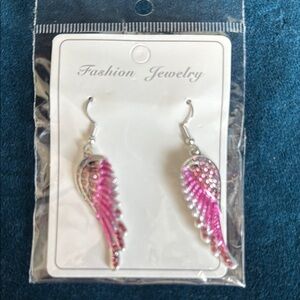 Pink Wing Earrings